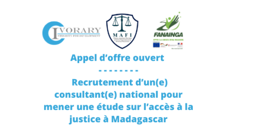 Appel d’offre ouvert – Recrutement d’un(e) consultant(e) national pour mener une étude sur l’accès à la justice à Madagascar