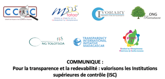 COMMUNIQUE: Pour la transparence et la redevabilité : valorisons les Institutions supérieures de contrôle (ISC)