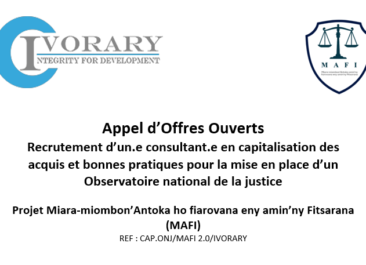 APPEL D’OFFRES OUVERT: Recrutement d’un(e) consultant(e) en capitalisation des acquis et bonnes pratiques pour la mise en place d’un Observatoire national de la justice