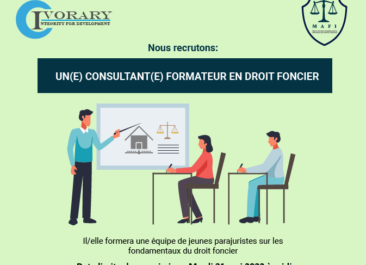 Recrutement d’un(e) Consultant(e) formateur en Droit foncier pour le projet MAFI 2.0